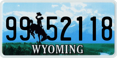 WY license plate 9952118