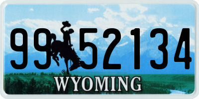 WY license plate 9952134