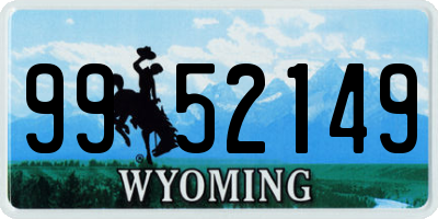 WY license plate 9952149