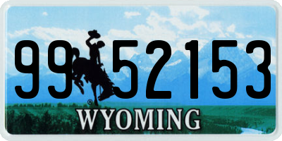 WY license plate 9952153
