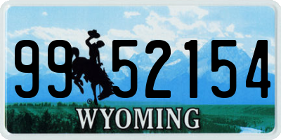 WY license plate 9952154