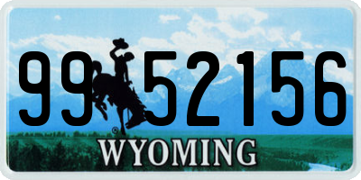 WY license plate 9952156