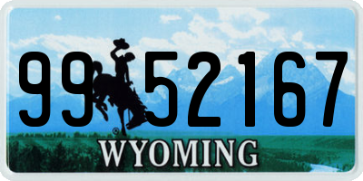 WY license plate 9952167