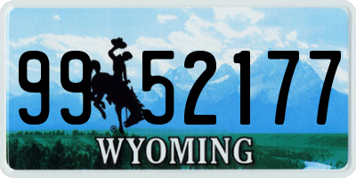 WY license plate 9952177