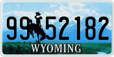 WY license plate 9952182