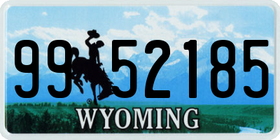 WY license plate 9952185
