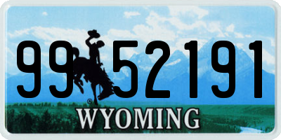 WY license plate 9952191