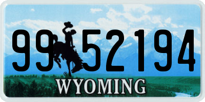 WY license plate 9952194