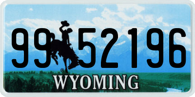WY license plate 9952196