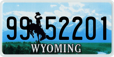 WY license plate 9952201
