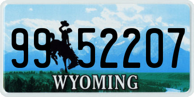 WY license plate 9952207