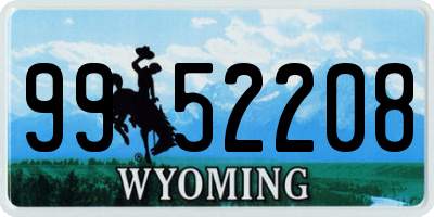 WY license plate 9952208