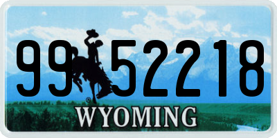 WY license plate 9952218