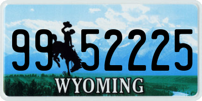 WY license plate 9952225