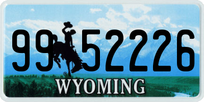 WY license plate 9952226