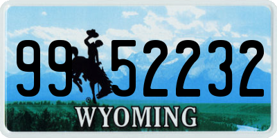 WY license plate 9952232