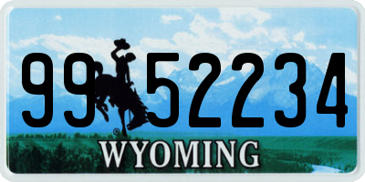 WY license plate 9952234