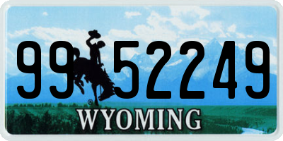 WY license plate 9952249
