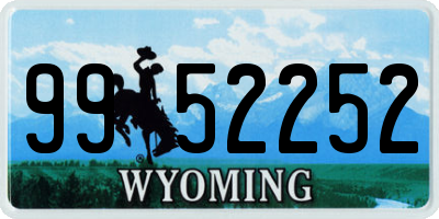 WY license plate 9952252