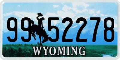 WY license plate 9952278