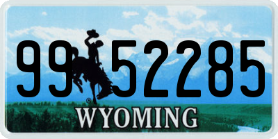 WY license plate 9952285