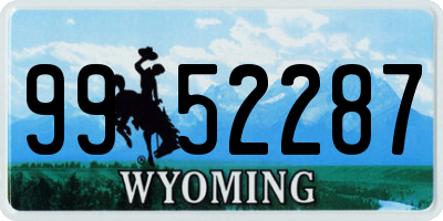 WY license plate 9952287