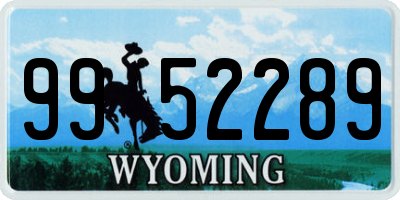 WY license plate 9952289