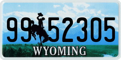 WY license plate 9952305