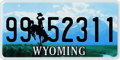 WY license plate 9952311