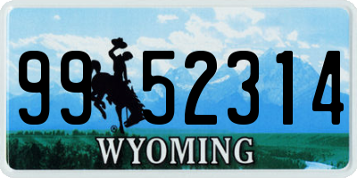 WY license plate 9952314