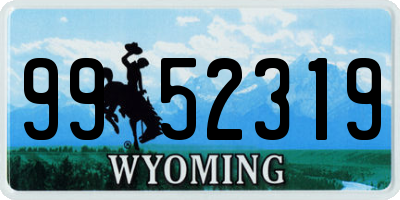 WY license plate 9952319