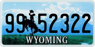 WY license plate 9952322