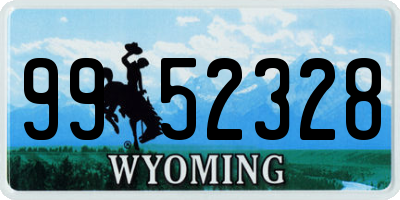WY license plate 9952328