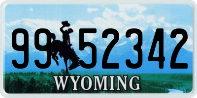 WY license plate 9952342
