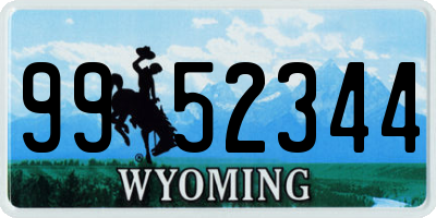 WY license plate 9952344