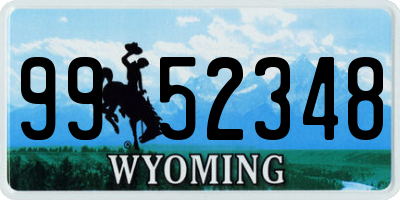 WY license plate 9952348