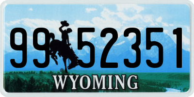 WY license plate 9952351