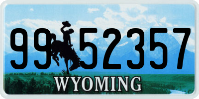 WY license plate 9952357