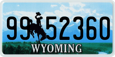 WY license plate 9952360