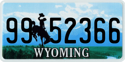WY license plate 9952366