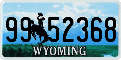 WY license plate 9952368
