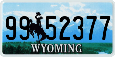 WY license plate 9952377