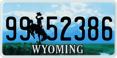 WY license plate 9952386