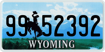 WY license plate 9952392