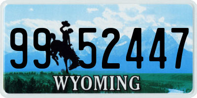WY license plate 9952447