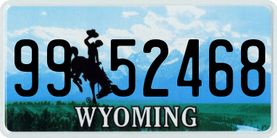 WY license plate 9952468