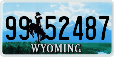 WY license plate 9952487
