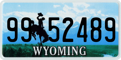 WY license plate 9952489