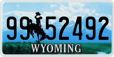WY license plate 9952492