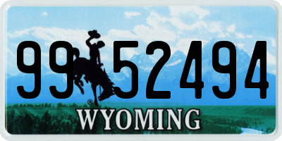 WY license plate 9952494